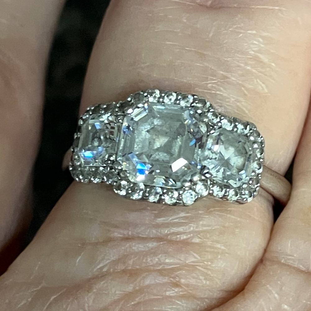 .925 sterling silver CZ ring 8